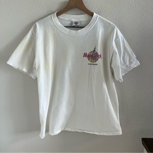 Vintage Hard Rock Cafe Cleveland Graphic T-Shirt Heavy Tee White Large